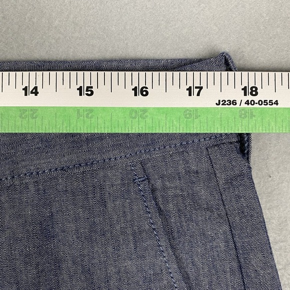 J Crew 770 Straight Fit Blue Chambray Chino Pants Mens 34 x 30 Mid Rise Stretch - Picture 8 of 10